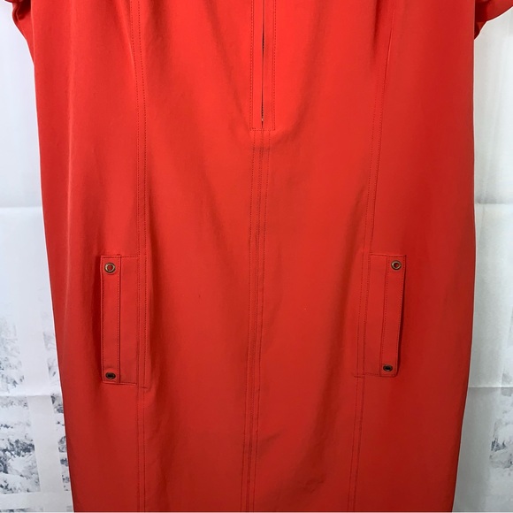 Chicos Zenergy Orange Zip Collar Neema Dress with Pockets! - Picture 9 of 16